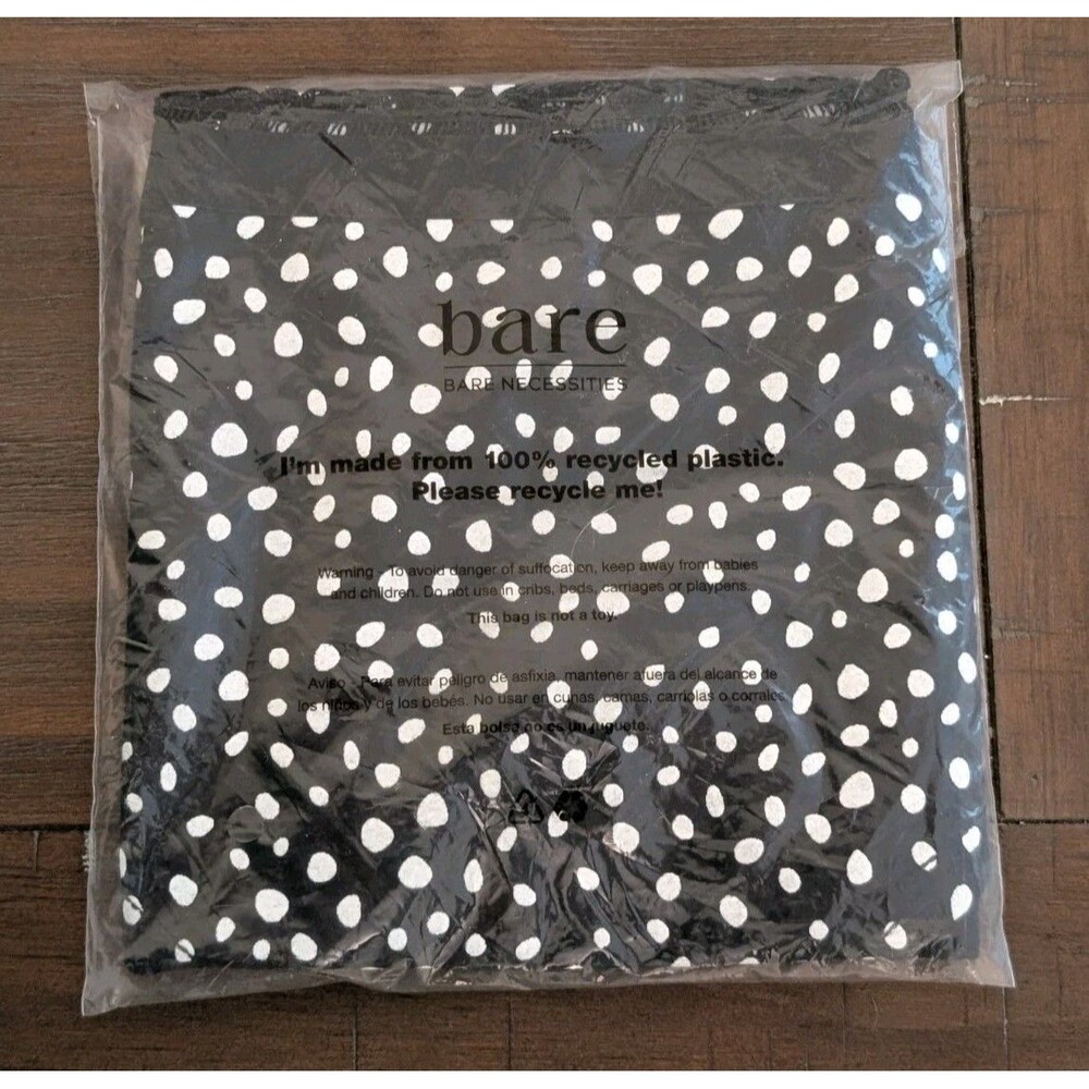 Bare Necessities Size 2XL Black Dot Lace Cotton Cheeky Bikini Panty NIP